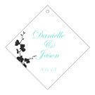 Summer Orchid Large Diamond Wedding Labels